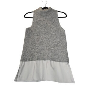 Kaufman Franco Womens Large Sweater Sleeveless Turtleneck Zipper‎ Back Alpaca